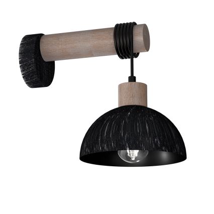 Seinävalo ERIK 1xE27/60W/230V ruskea/musta