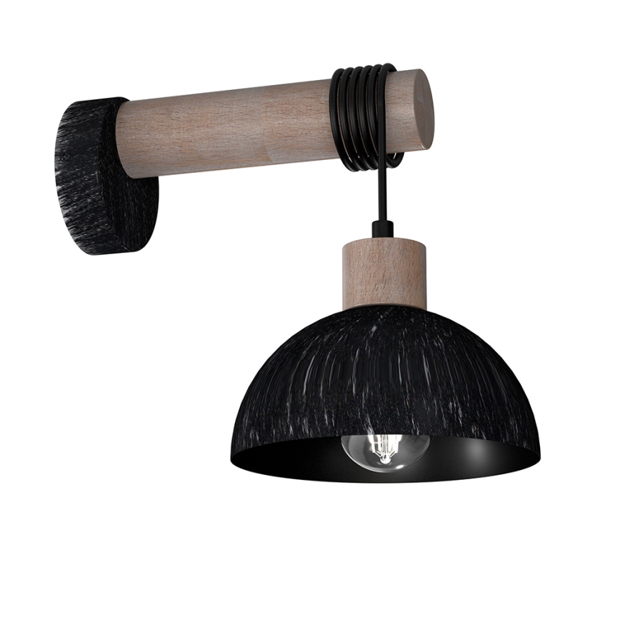 Seinävalo ERIK 1xE27/60W/230V ruskea/musta