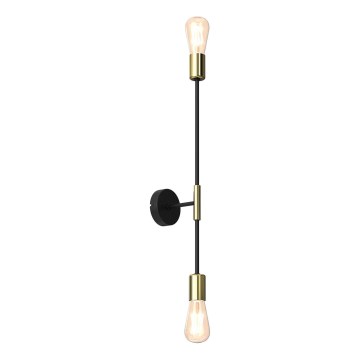 Seinävalo FLAME 2xE27/60W/230V musta/kulta