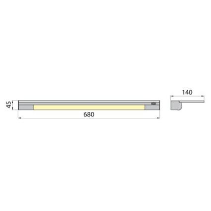 Seinävalo hyllyllä APERA T5 G5/13W/230V 68 cm