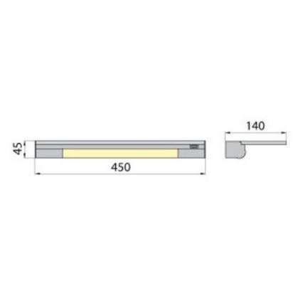 Seinävalo hyllyllä APERA T5 G5/8W/230V 45 cm