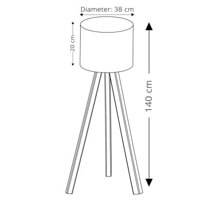 Seisova lamppu AYD 1xE27/40W/230V sininen/beige