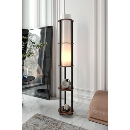 Seisova lamppu hyllyillä NOTO 1xE27/40W/230V ruskea/musta
