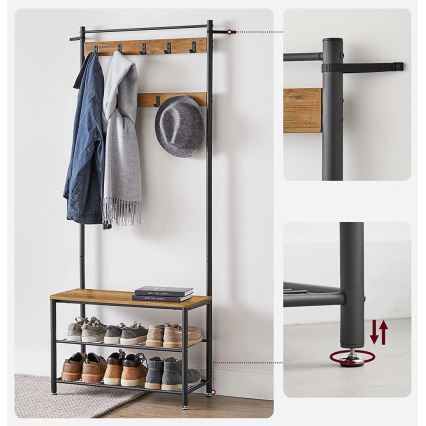 Seisova naulakko NAVOR ruskea/musta