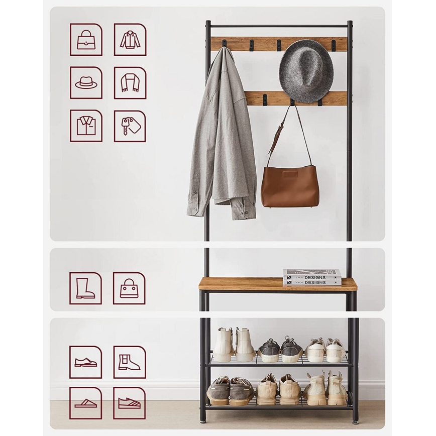 Seisova naulakko NAVOR ruskea/musta