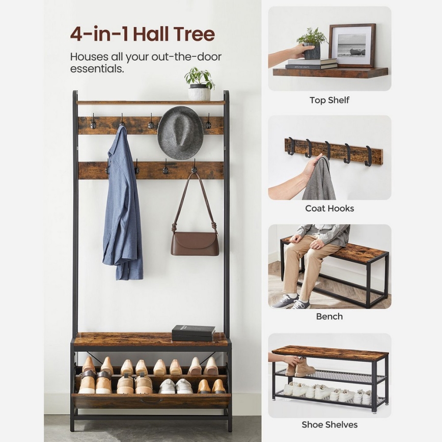 Seisova naulakko NAVOR ruskea/musta