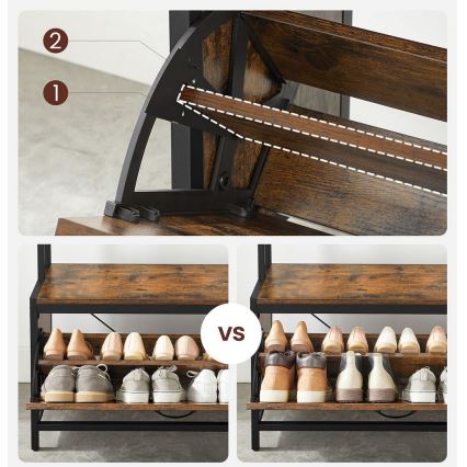 Seisova naulakko NAVOR ruskea/musta