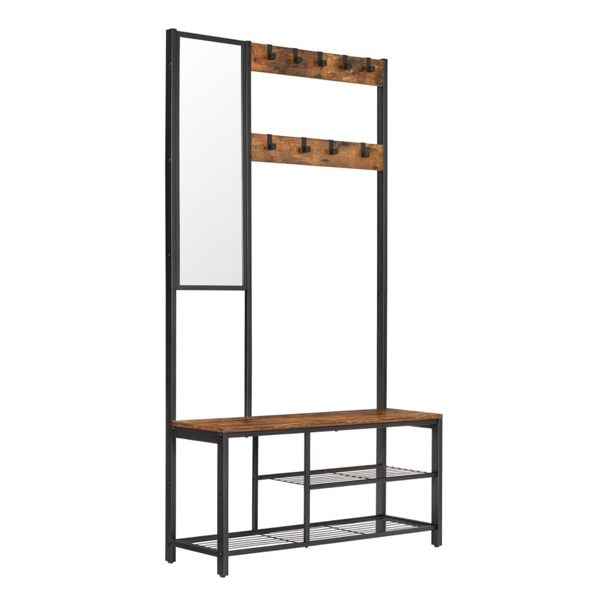 Seisova naulakko peilillä NAVOR ruskea/musta