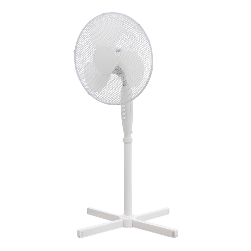 Seisova tuuletin 40 cm, 3 nopeutta, valkoinen 50 W