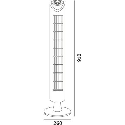 Seisova tuuletin LISSE 45W/230V 91,4 cm musta + kauko-ohjaus