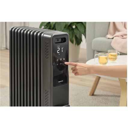 Sencor - 11-levyinen öljytäytteinen lämmitin 1000/1200/2400W/230V Wi-Fi musta
