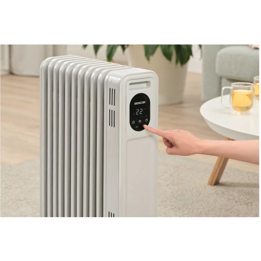 Sencor - öljytäytteinen patteri 11 lohkoa 1000/2300W/230V valkoinen + kaukosäädin