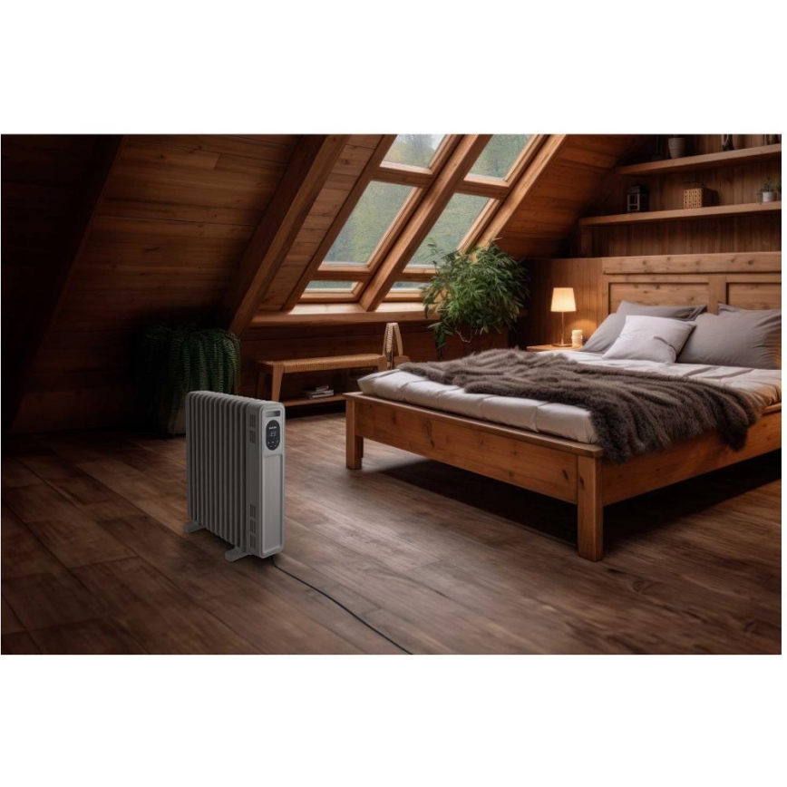 Sencor - Öljytäytteinen 13-osainen lämmityspatteri 1000/2500W/230V valkoinen + kaukosäädin