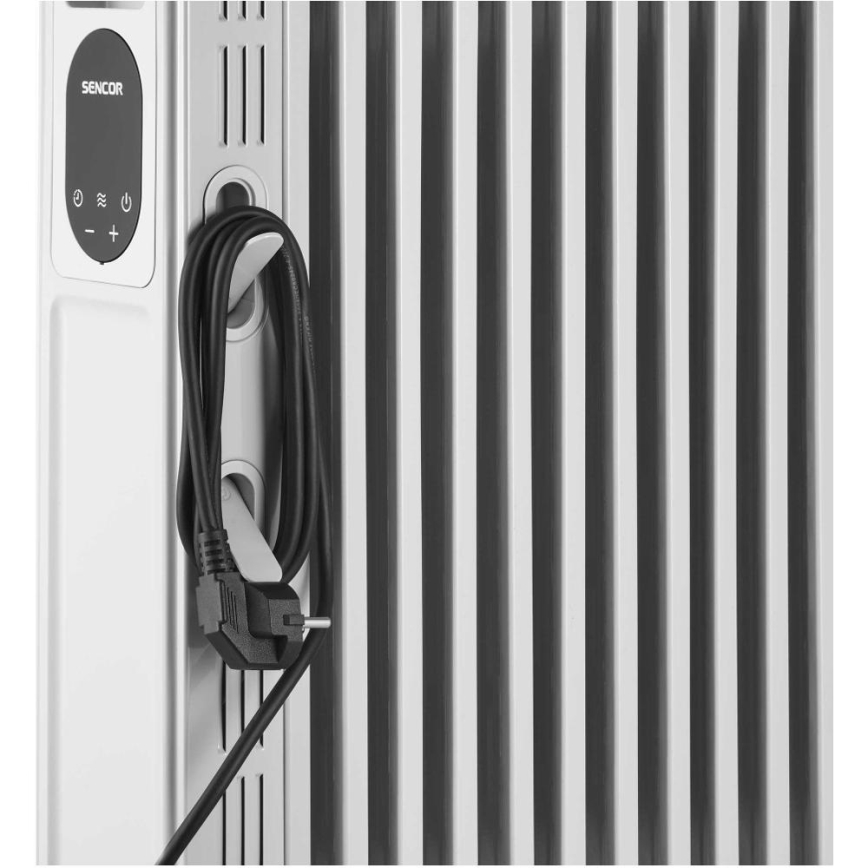 Sencor - Öljytäytteinen 13-osainen lämmityspatteri 1000/2500W/230V valkoinen + kaukosäädin