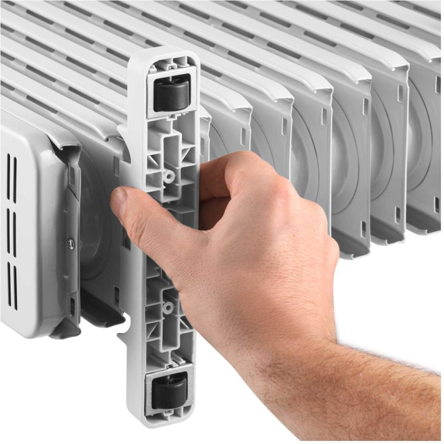 Sencor - Öljytäytteinen 13-osainen lämmityspatteri 1000/2500W/230V valkoinen + kaukosäädin