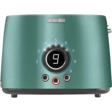 Sencor - 2-aukkoinen leivänpaahdin lämpöritilällä, 1000 W/230 V, mintunvihreä