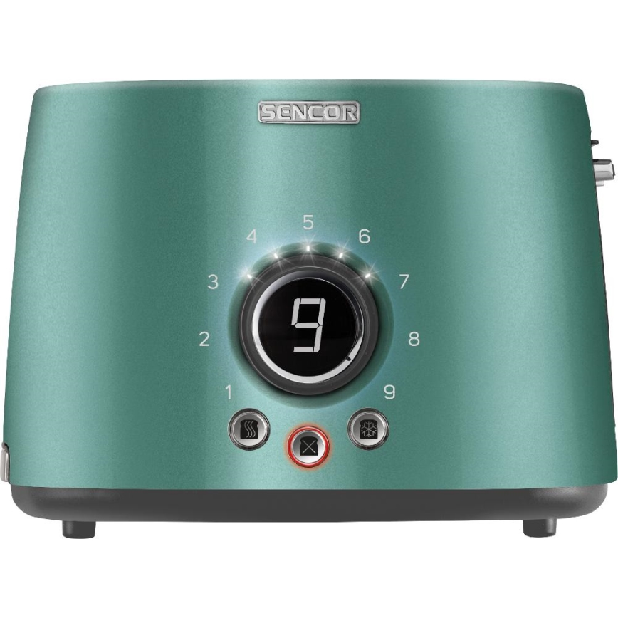 Sencor - 2-aukkoinen leivänpaahdin lämpöritilällä, 1000 W/230 V, mintunvihreä