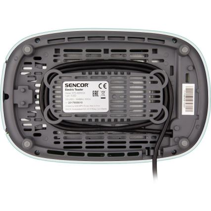 Sencor - 2-aukkoinen leivänpaahdin lämpöritilällä, 1000 W/230 V, mintunvihreä