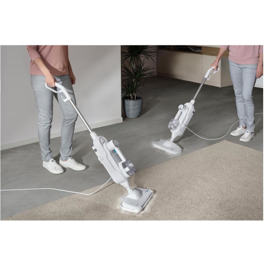 Sencor - Monitoiminen höyrymoppi 2-in-1 1500W/230V IPX4 valkoinen