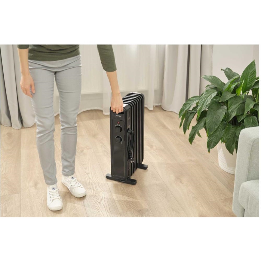 Sencor - 9-osainen öljylämmitin 800/1200/2000 W/230 V, musta
