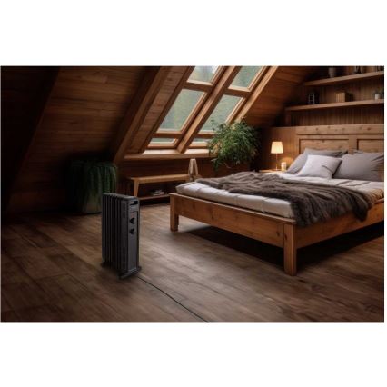 Sencor - 9-osainen öljylämmitin 800/1200/2000 W/230 V, musta