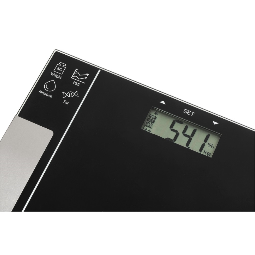Sencor - Älykäs fitness henkilövaaka 1xCR2032 musta