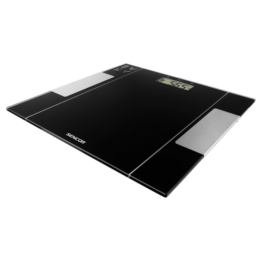 Sencor - Älykäs fitness henkilövaaka 1xCR2032 musta