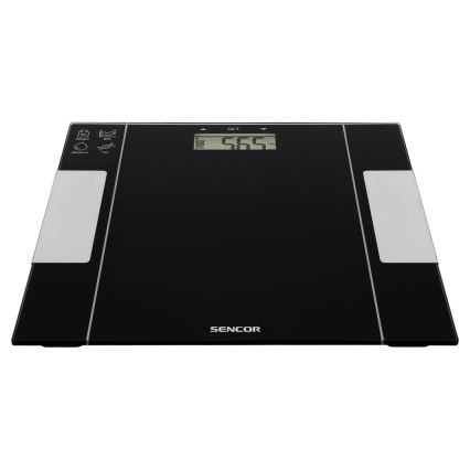 Sencor - Älykäs fitness henkilövaaka 1xCR2032 musta
