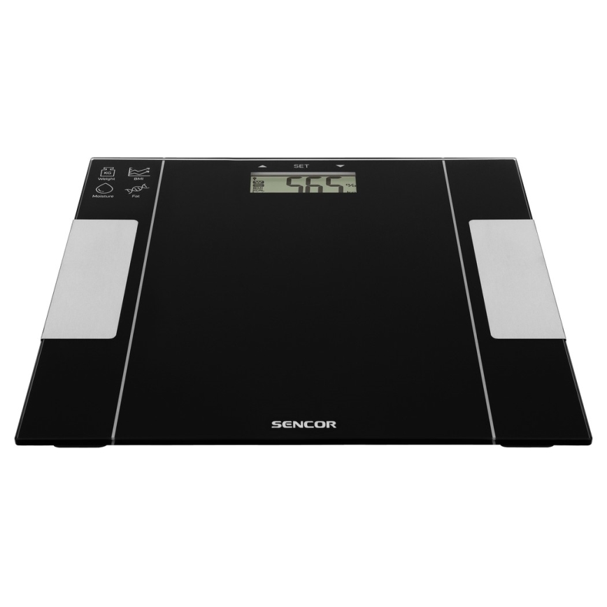 Sencor - Älykäs fitness henkilövaaka 1xCR2032 musta
