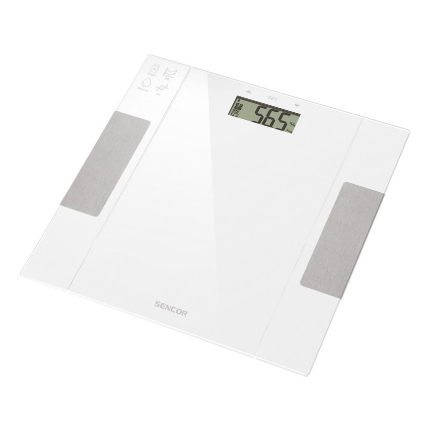 Sencor - Älykäs fitness henkilövaaka 1xCR2032 valkoinen