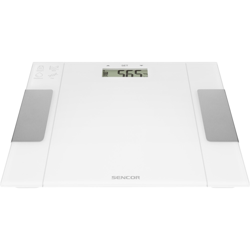 Sencor - Älykäs fitness henkilövaaka 1xCR2032 valkoinen