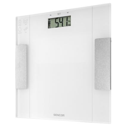 Sencor - Älykäs fitness henkilövaaka 1xCR2032 valkoinen