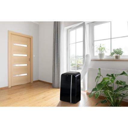 Sencor - Älykäs mobiili ilmastointilaite 3in1 sisältäen täydelliset lisävarusteet 1450W/230V 12000 BTU Wi-Fi musta + kauko-ohjaus