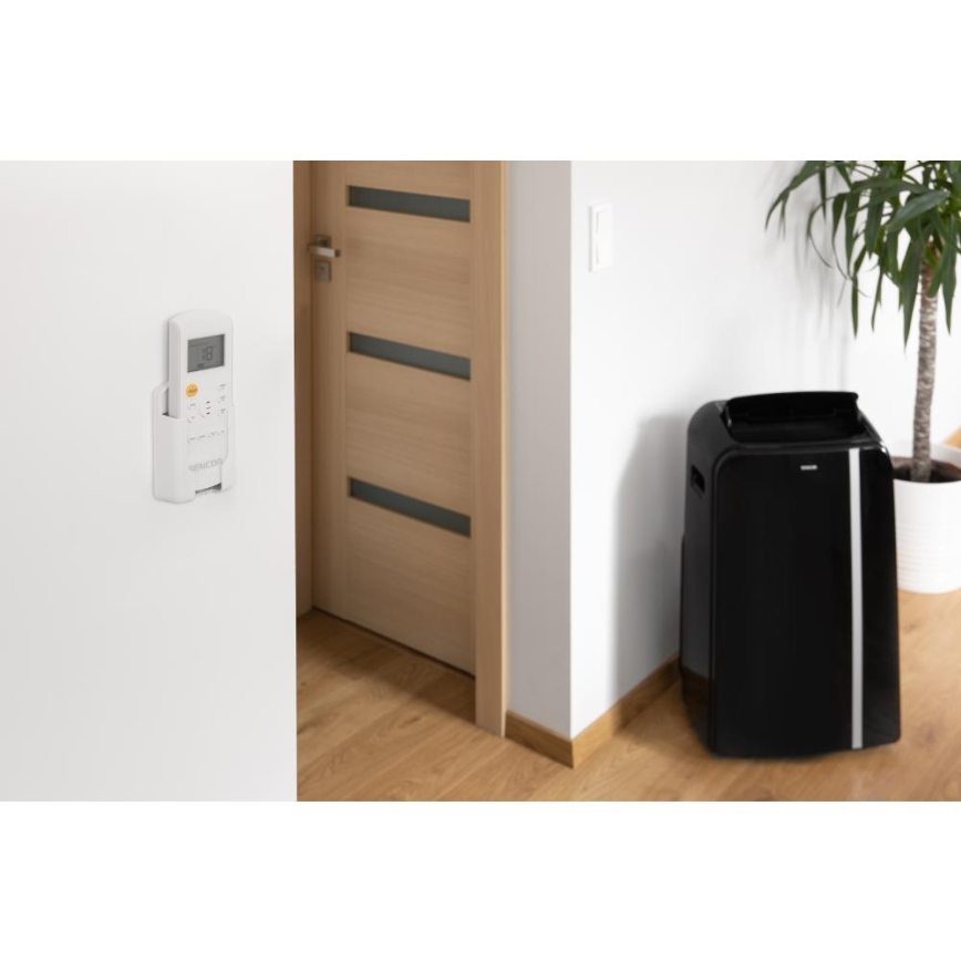 Sencor - Älykäs mobiili ilmastointilaite 3in1 sisältäen täydelliset lisävarusteet 1450W/230V 12000 BTU Wi-Fi musta + kauko-ohjaus