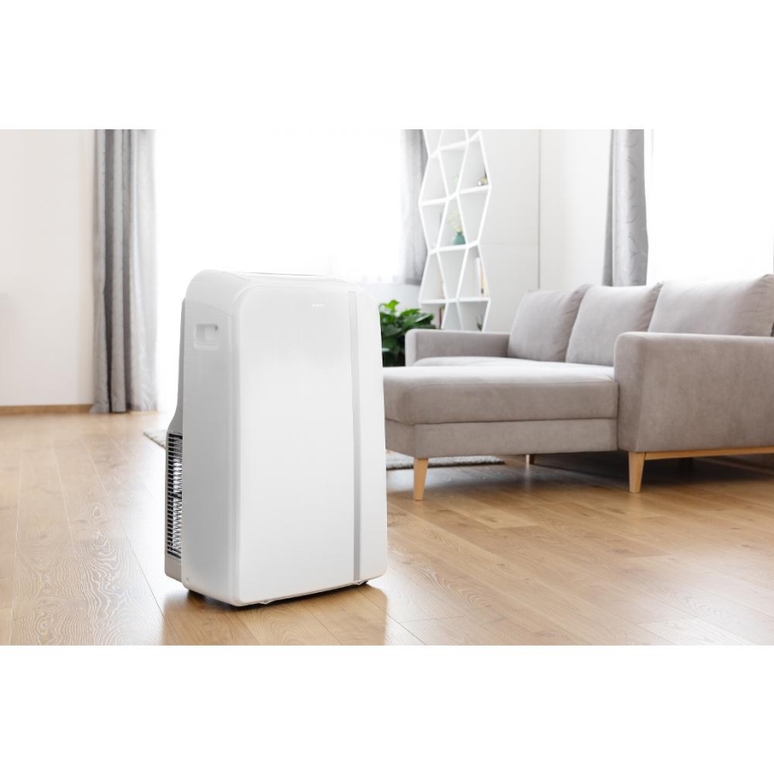Sencor - Älykäs mobiili ilmastointilaite 3in1 sisältäen täydelliset lisävarusteet 1450W/230V 12000 BTU Wi-Fi valkoinen + kauko-ohjaus