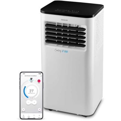 Sencor - Älykäs mobiili ilmastointilaite 3in1 sisältäen täydelliset lisävarusteet 805W/230V 8000 BTU Wi-Fi + kauko-ohjaus