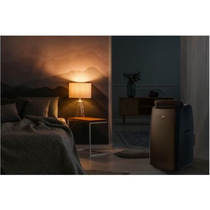 Sencor - Älykäs mobiililaitteinen ilmastointilaite 4-in-1 täydellisellä lisävarustepaketilla 900W/230V 9000 BTU Wi-Fi musta + kaukosäädin