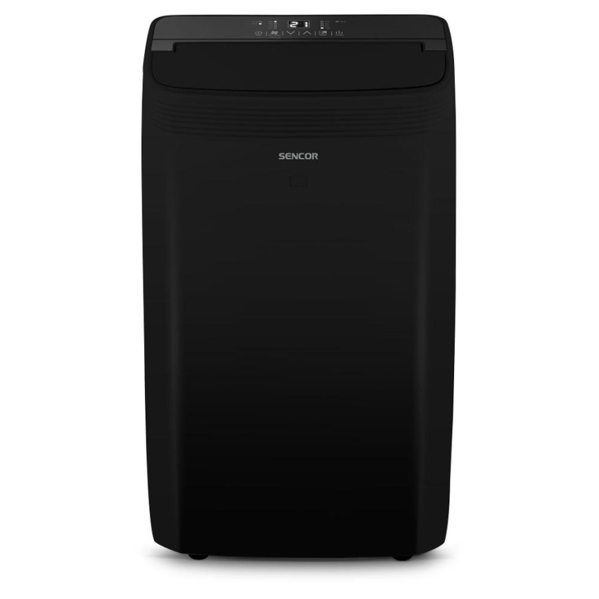 Sencor - Älykäs mobiililaitteinen ilmastointilaite 4-in-1 täydellisellä lisävarustepaketilla 900W/230V 9000 BTU Wi-Fi musta + kaukosäädin