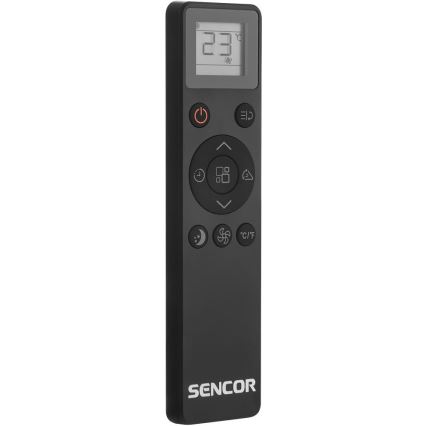 Sencor - Älykäs mobiililaitteinen ilmastointilaite 4-in-1 täydellisellä lisävarustepaketilla 900W/230V 9000 BTU Wi-Fi musta + kaukosäädin