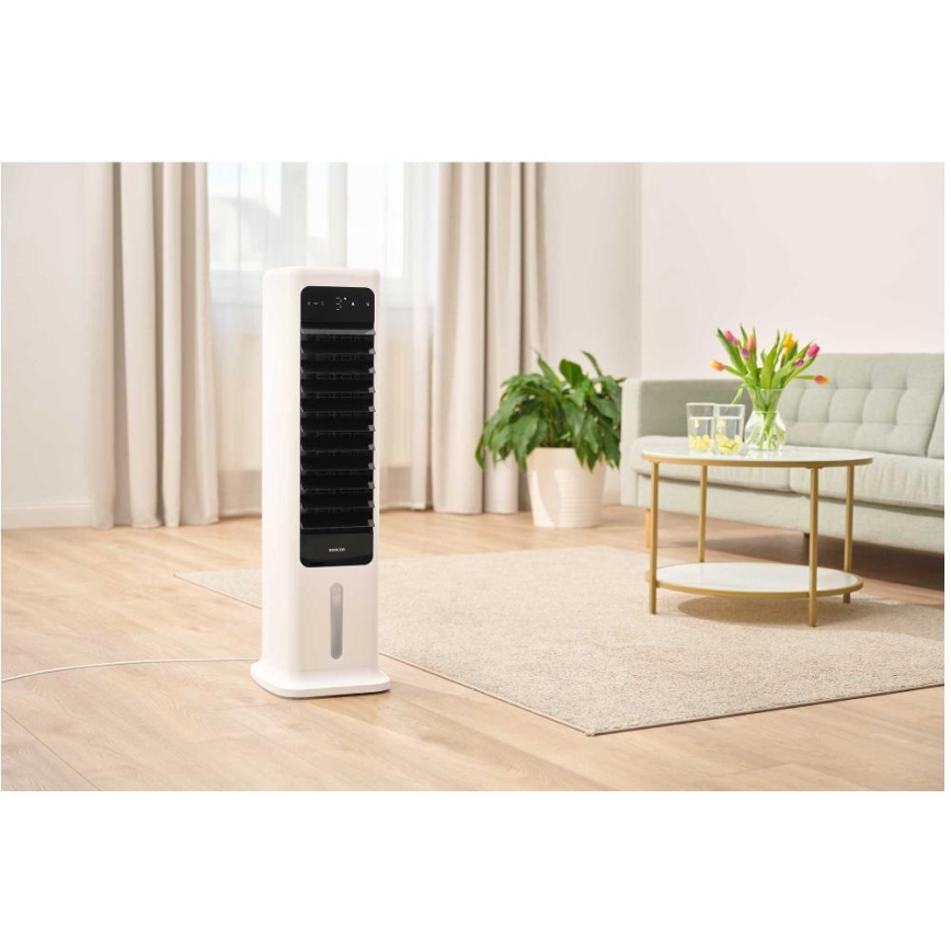 Sencor - Älykäs mobiilli-ilmajäähdytin 60W/230V Wi-Fi valkoinen + kauko-ohjaus