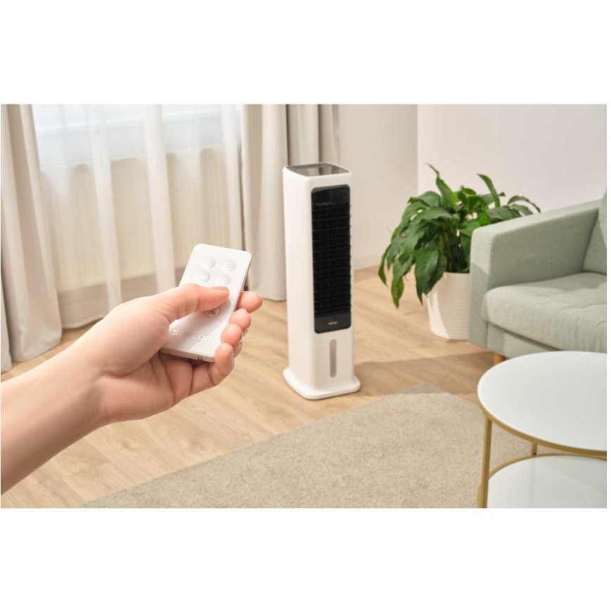 Sencor - Älykäs mobiilli-ilmajäähdytin 60W/230V Wi-Fi valkoinen + kauko-ohjaus
