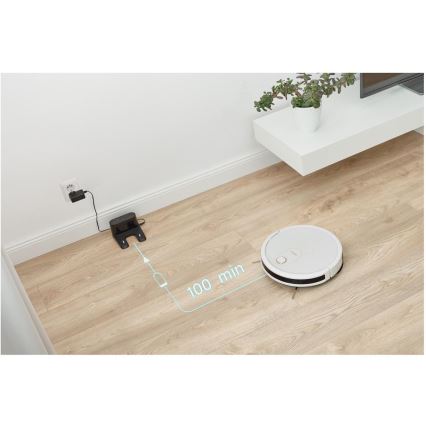 Sencor - Älykäs robottipölynimuri mopilla 2in1 28W/2600 mAh Wi-Fi valkoinen + kauko-ohjaus