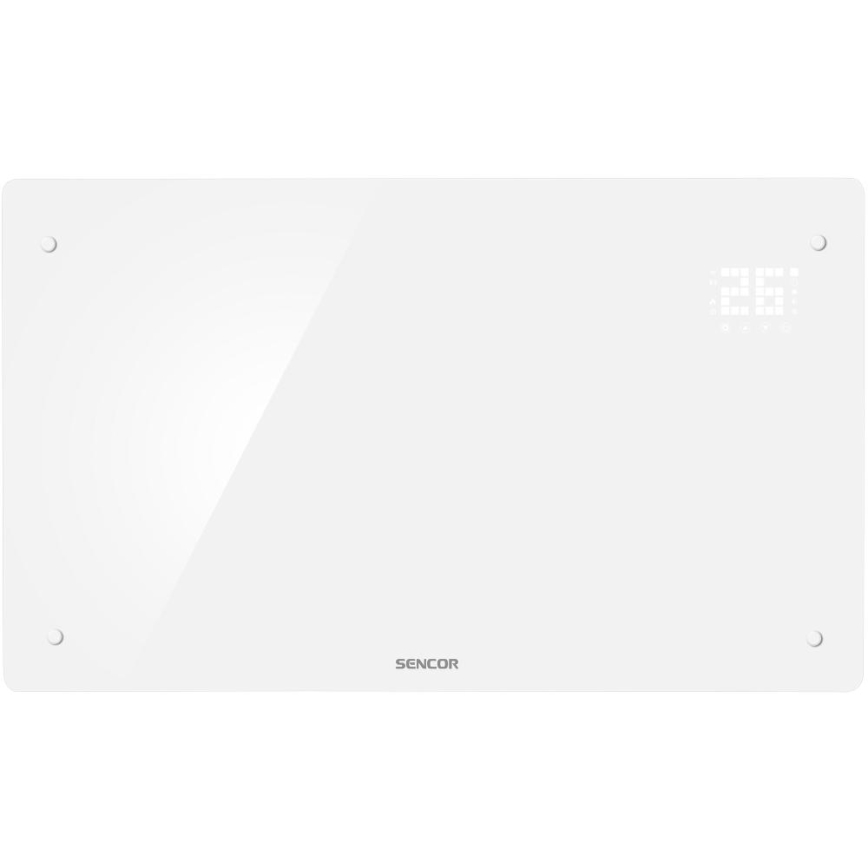 Sencor - Älykäs sähköinen suoralämmitin/konvektori 2000 W/230 V IP24 Wi-Fi valkoinen + kauko-ohjain
