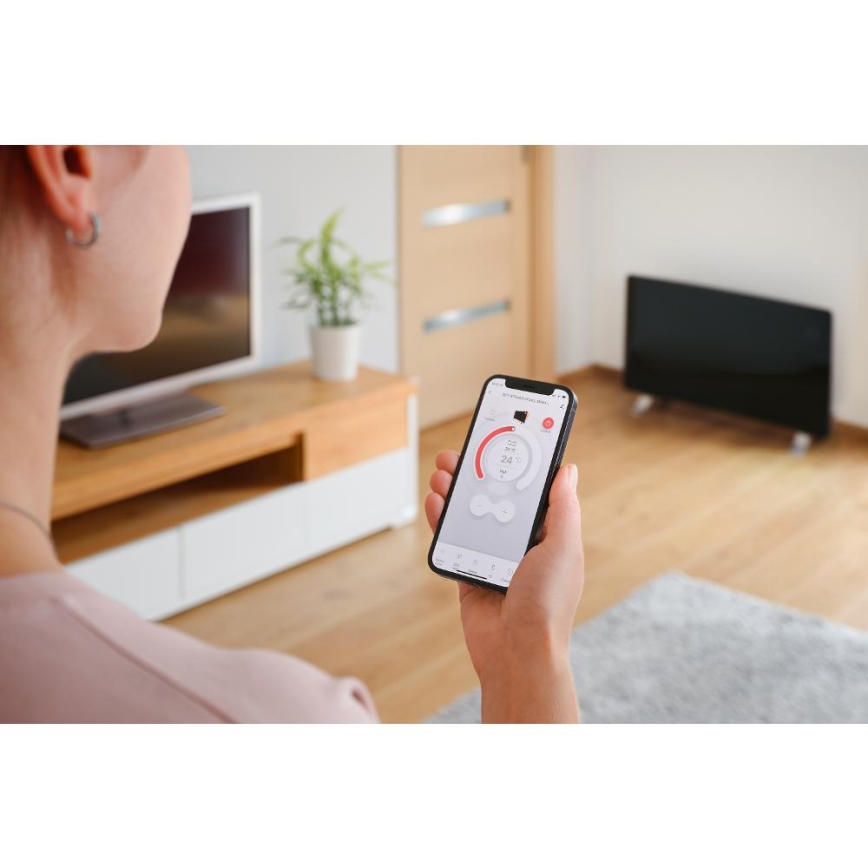 Sencor - Älykäs sähköinen suoralämmitin/konvektori 1200/2400W/230V IP24 Wi-Fi musta