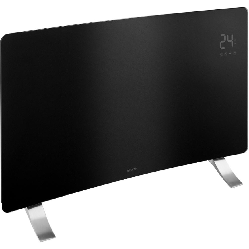 Sencor - Älykäs sähköinen suoralämmitin/konvektori 1200/2400W/230V IP24 Wi-Fi musta
