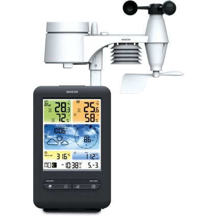 Sencor - Ammattimainen sääasema värikkäällä LCD-näytöllä 1xCR2032 + 3xAA Wi-Fi