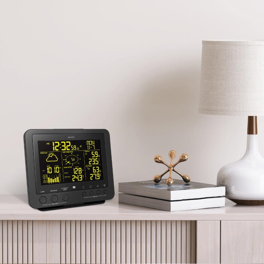 Sencor - Ammattimainen sääasema värikkäällä LCD-näytöllä 1xCR2032