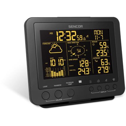 Sencor - Ammattimainen sääasema värikkäällä LCD-näytöllä 1xCR2032