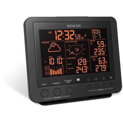 Sencor - Ammattimainen sääasema värikkäällä LCD-näytöllä 1xCR2032