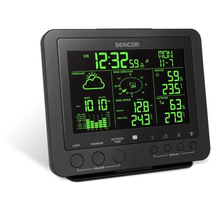 Sencor - Ammattimainen sääasema värikkäällä LCD-näytöllä 1xCR2032
